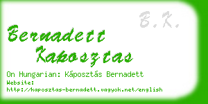 bernadett kaposztas business card